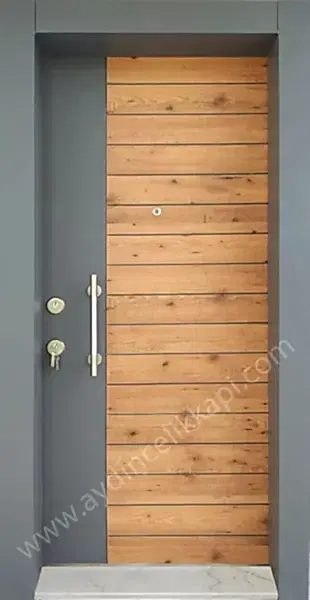 Bambu Kaplamalı Çelik Kapı – Model A-17