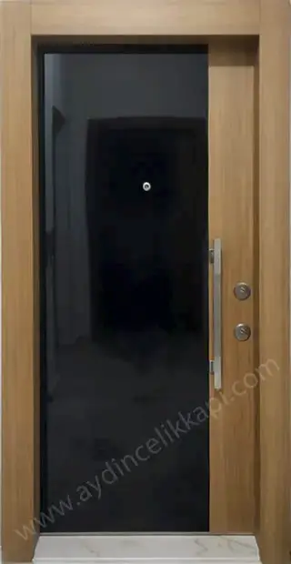 Camlı Dekoratif Çelik Kapı – Model A-23